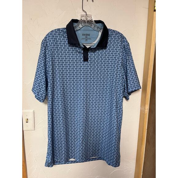 Rhône Printed Polo‎ Shirt Sz M - Picture 1 of 4